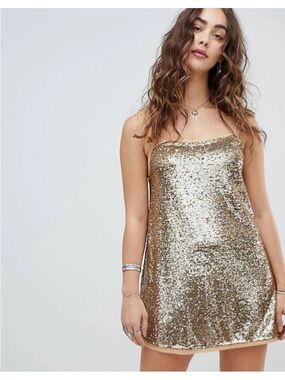 Free People Time To Shine Slip Dress Mini Dress XS